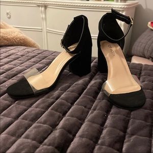 Clear Strap Block Heel Sandal